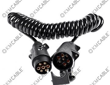 Adapter spiral cable 7-core - 13-pin plug and 7-pin plug 