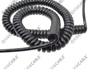 20awg coiled cables,flexible PUR,4 core spiral coiled wire - KMCABLE