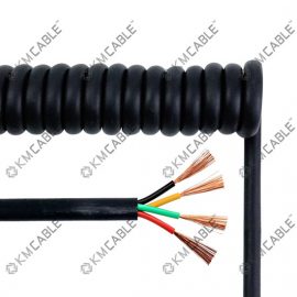 Rubber Coil Cord cable,4 core Spiral wire,Spring Cable