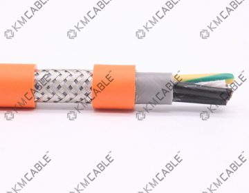 HKFLEX-Servo-PUR-CY Double Flexible Servo Drag chain cable PUR Sheath Copper Screen Servo cable4