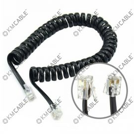 Black Connection coil cable,handset landline phone,handset spiral wire
