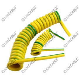 Yellow green Coil Cable,muilt-core,PVC Spiral wire