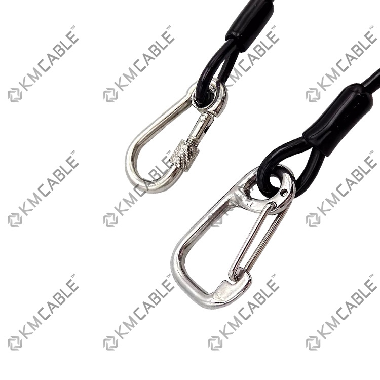 Safety Wire Steel Lanyard Keyrings&Keychains for women PHTTE Fishing Lanyard Kayaking Camping And Hunting men,Spiral Retractable Keychain with Carabiner 6 Pack Fish Tool for Boating 