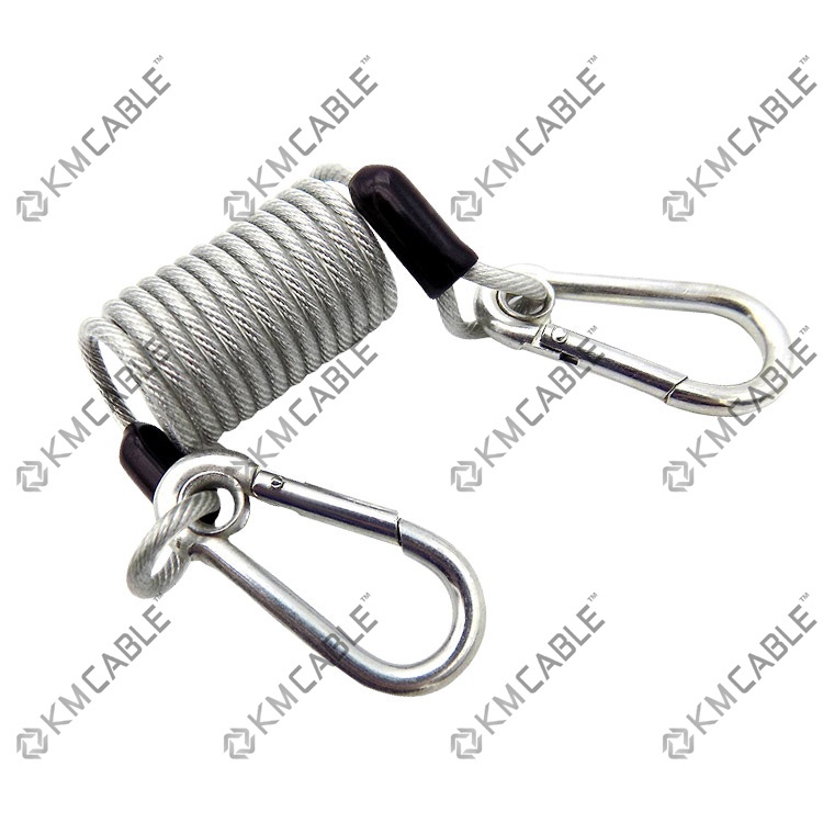 Ram-Pro Spiral Retractable Spring Coil Keychain Fishing Ropes Multi Color  Lanyards Tool Wire Inside Pole Safety Coil Snap Hook Cord Retractable Key